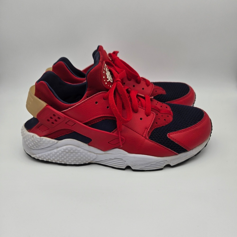 Nike Air Huarache Sneakers Men 11.5 Red Navy Blue 318429-611 Athletic Streetwear